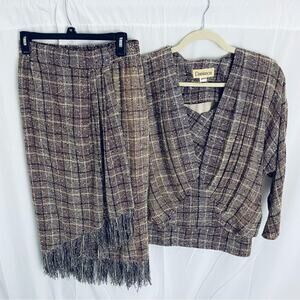 Vtg. Damianou Top and Skirt Set Size Petite S/M